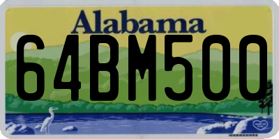 AL license plate 64BM500