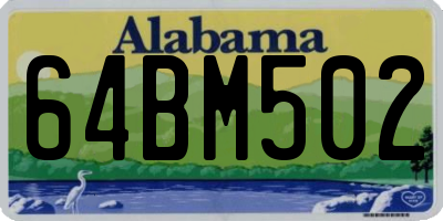AL license plate 64BM502