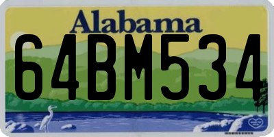 AL license plate 64BM534