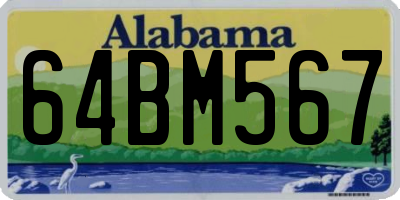 AL license plate 64BM567