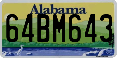 AL license plate 64BM643