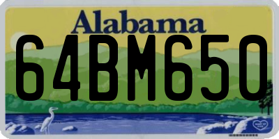 AL license plate 64BM650