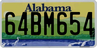 AL license plate 64BM654