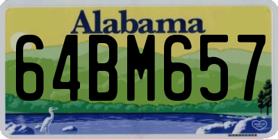 AL license plate 64BM657