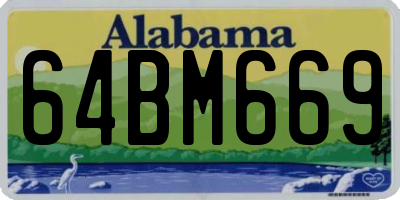 AL license plate 64BM669