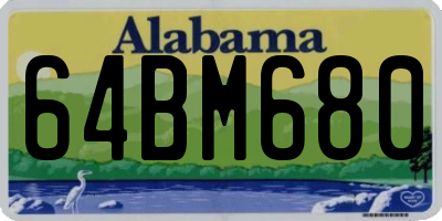 AL license plate 64BM680