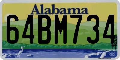 AL license plate 64BM734