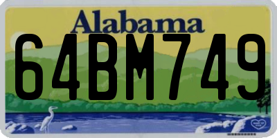 AL license plate 64BM749