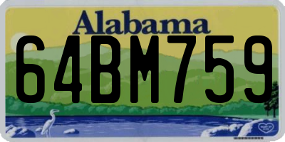 AL license plate 64BM759