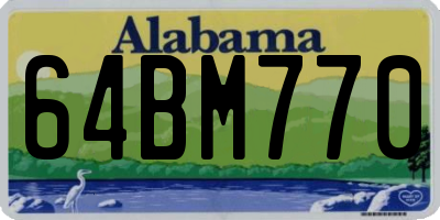 AL license plate 64BM770
