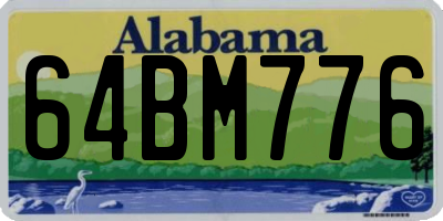 AL license plate 64BM776