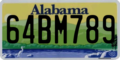 AL license plate 64BM789