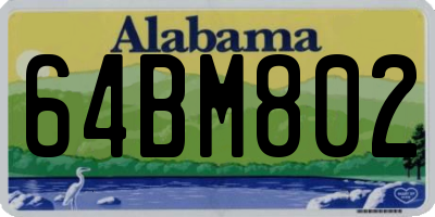 AL license plate 64BM802