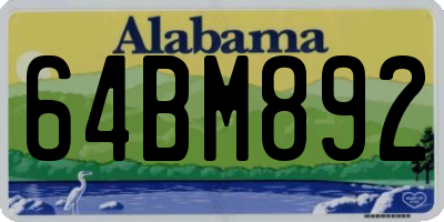 AL license plate 64BM892