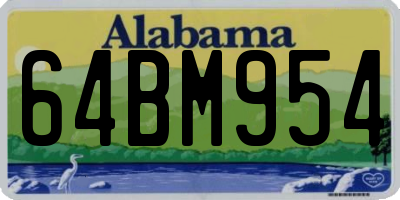 AL license plate 64BM954