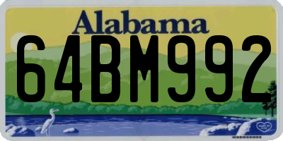 AL license plate 64BM992