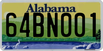 AL license plate 64BN001