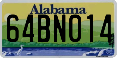 AL license plate 64BN014