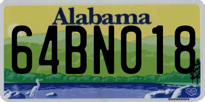 AL license plate 64BN018