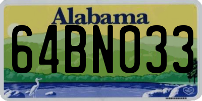 AL license plate 64BN033