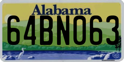 AL license plate 64BN063