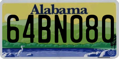 AL license plate 64BN080