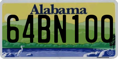 AL license plate 64BN100