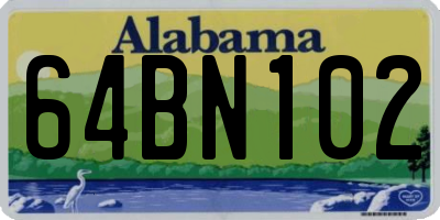 AL license plate 64BN102
