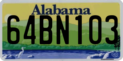 AL license plate 64BN103