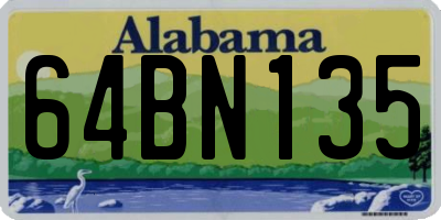 AL license plate 64BN135