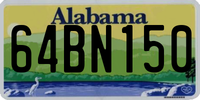 AL license plate 64BN150