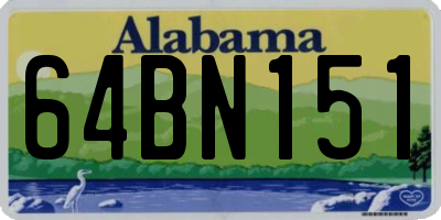 AL license plate 64BN151