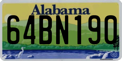 AL license plate 64BN190