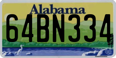 AL license plate 64BN334