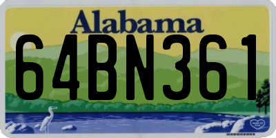 AL license plate 64BN361