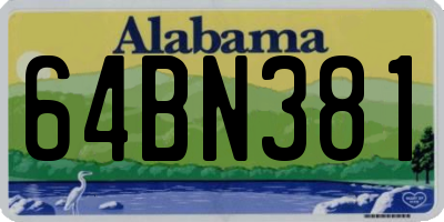 AL license plate 64BN381