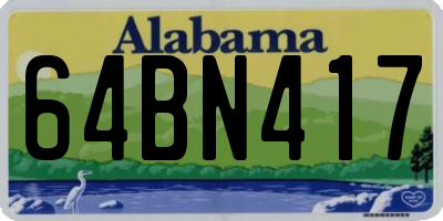 AL license plate 64BN417
