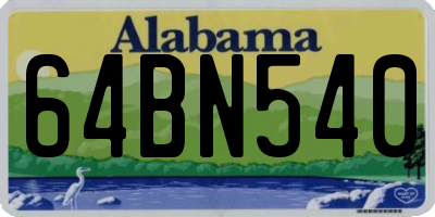 AL license plate 64BN540