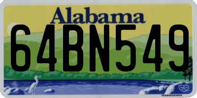 AL license plate 64BN549