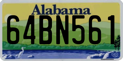 AL license plate 64BN561