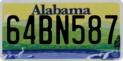 AL license plate 64BN587