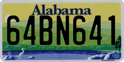 AL license plate 64BN641