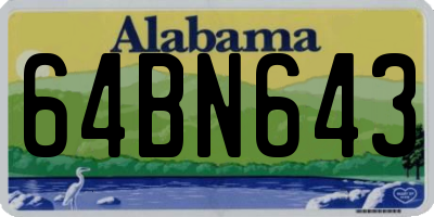 AL license plate 64BN643
