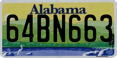 AL license plate 64BN663