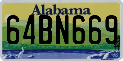 AL license plate 64BN669