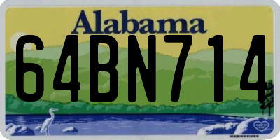 AL license plate 64BN714