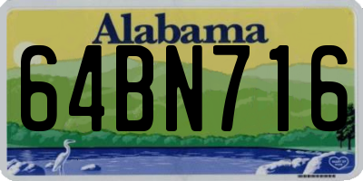 AL license plate 64BN716