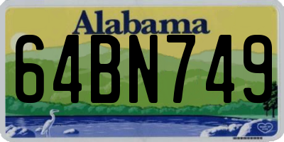 AL license plate 64BN749