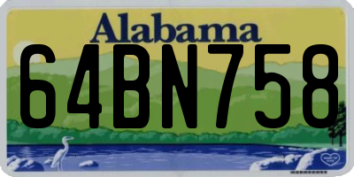 AL license plate 64BN758
