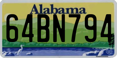 AL license plate 64BN794